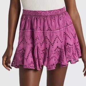 78. Free People Serenity Mini Skort, Dreamy Mulberry, XS Never Worn, but washed.